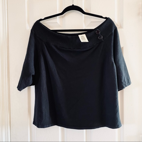 NWT TORRID Bardot Off Shoulder Sweater w/Buttons